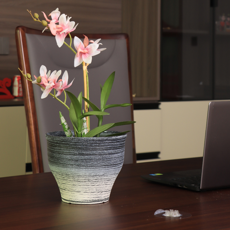 Abgerundeter, zweifarbiger, sandgestrahlter Blumentopf