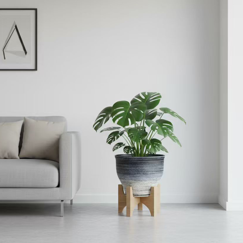 Abgerundeter, zweifarbiger, sandgestrahlter Blumentopf