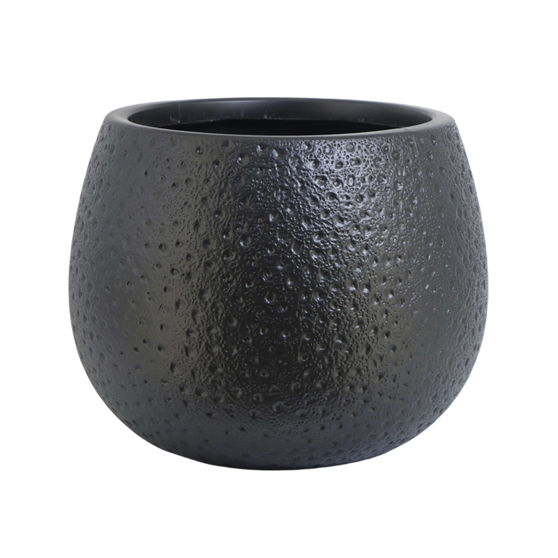 Kugelförmiger, bodenstehender Blumentopf aus Kunststoff